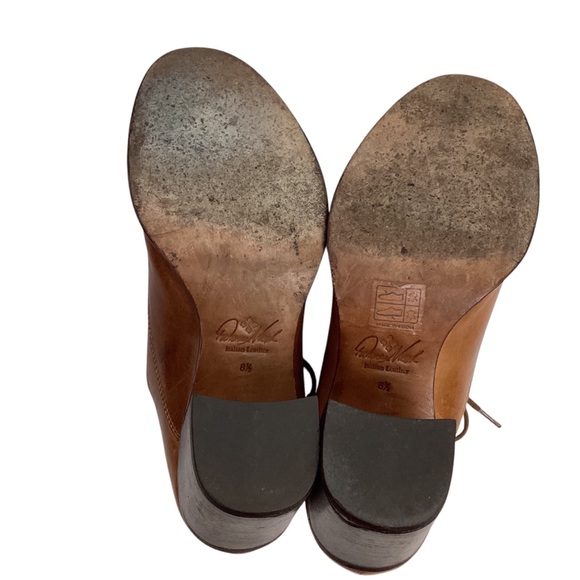 Patricia Nash Anna Block Heel Oxford Italian Leather Shoes Carmel Brown - Picture 7 of 16